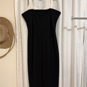 Camila Coelho Black Dress with White Details